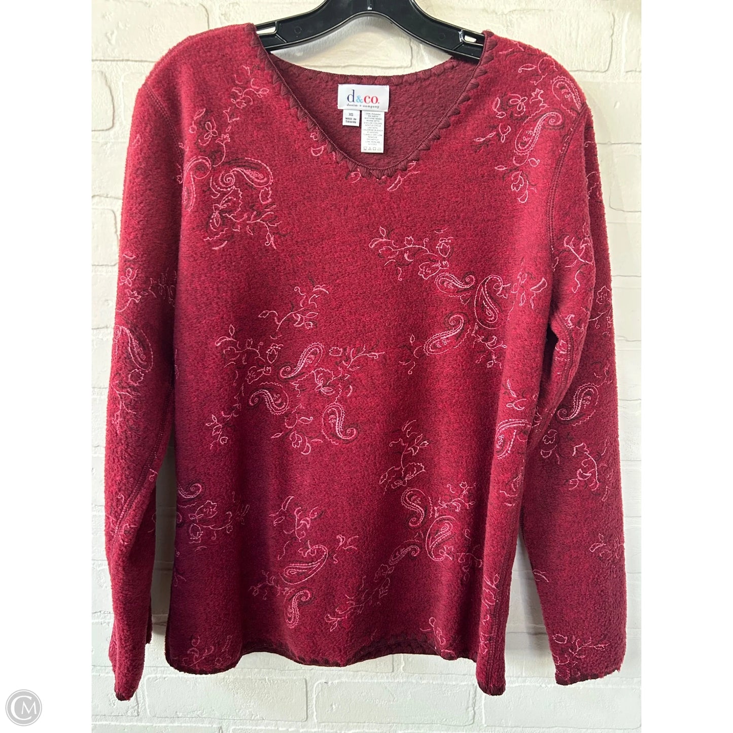 Sweatshirt Crewneck By D&co. In Red, Size: Xs