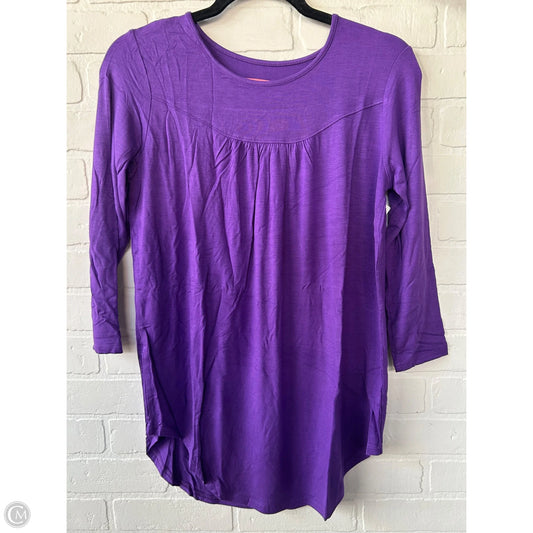 Top 3/4 Sleeve Basic By Ava Rose In Purple, Size: Xs