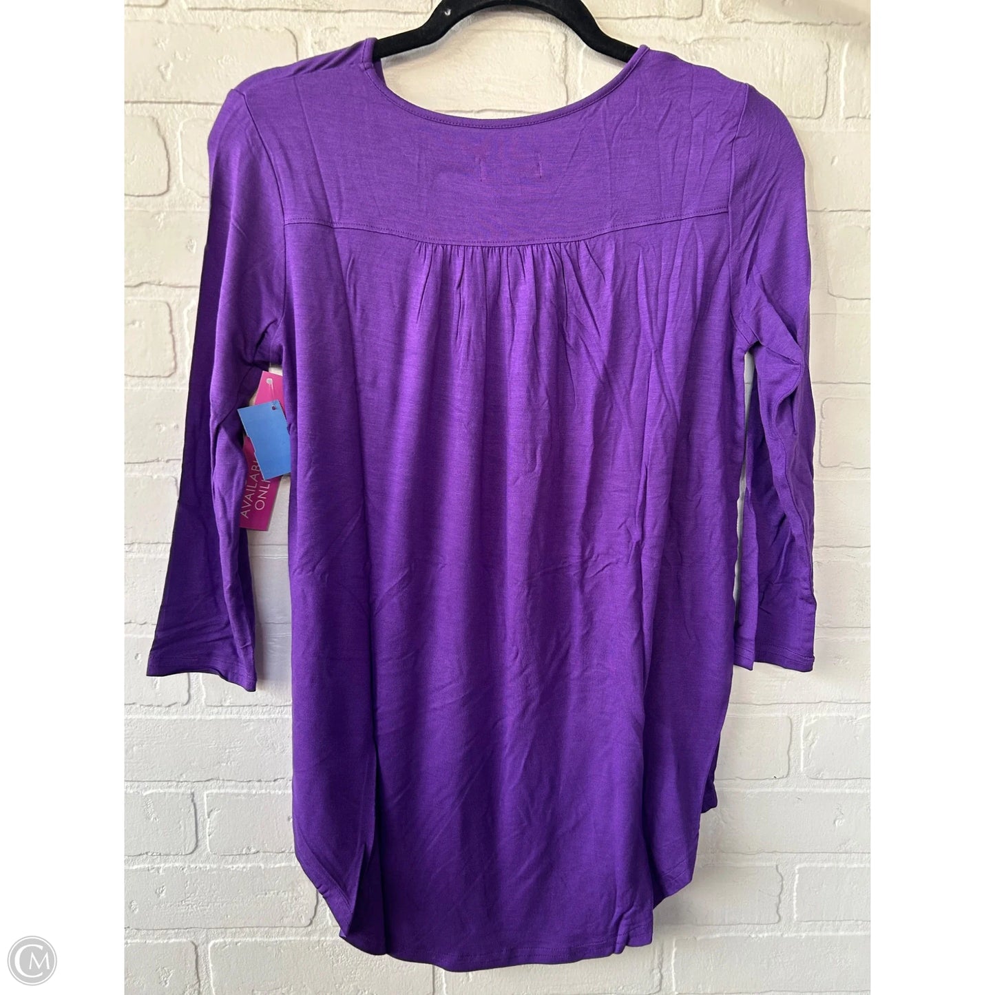Top 3/4 Sleeve Basic By Ava Rose In Purple, Size: Xs