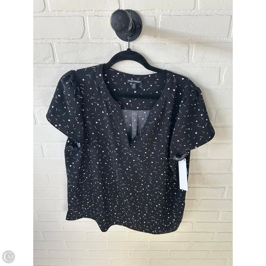 Top Short Sleeve By Hilary Radley In Black & White, Size: L