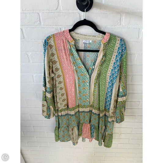 Top Long Sleeve By Clothes Mentor In Green & Pink, Size: L