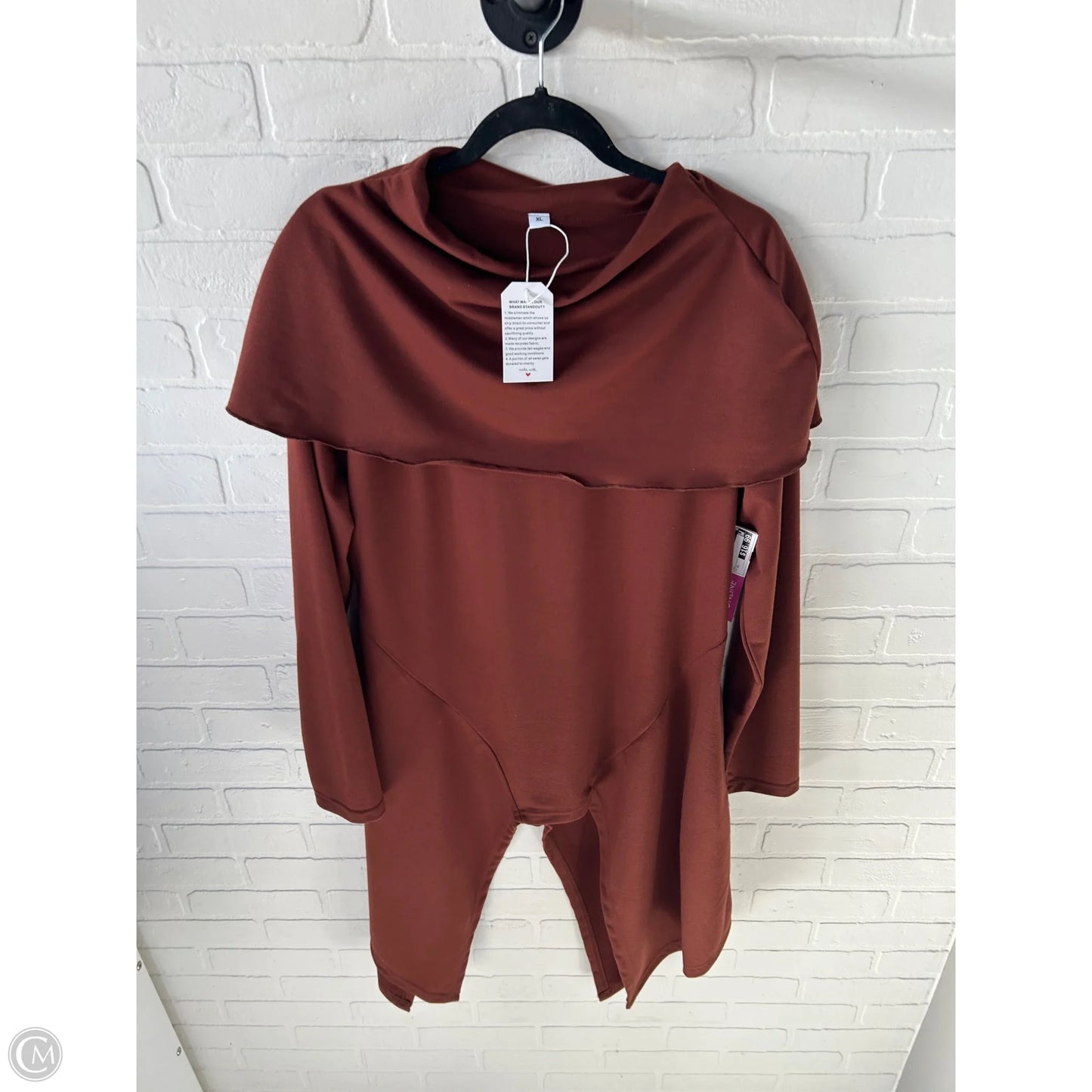 Tunic Long Sleeve By Clothes Mentor In Brown, Size: Xl