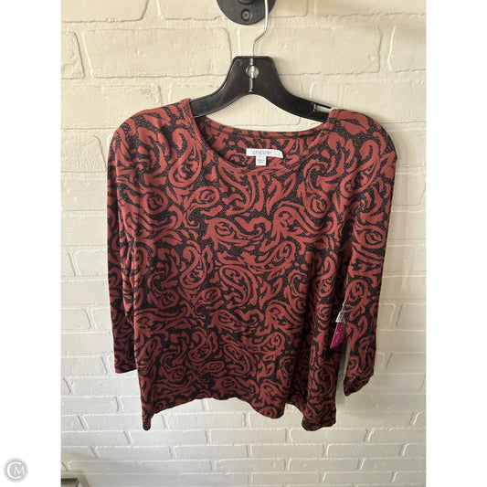Top 3/4 Sleeve By Chicos In Black & Brown, Size: Xxl