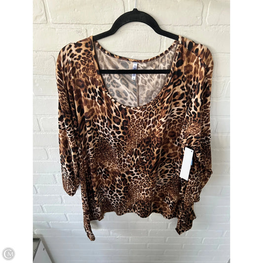 Top Long Sleeve By Clothes Mentor In Animal Print, Size: 2x