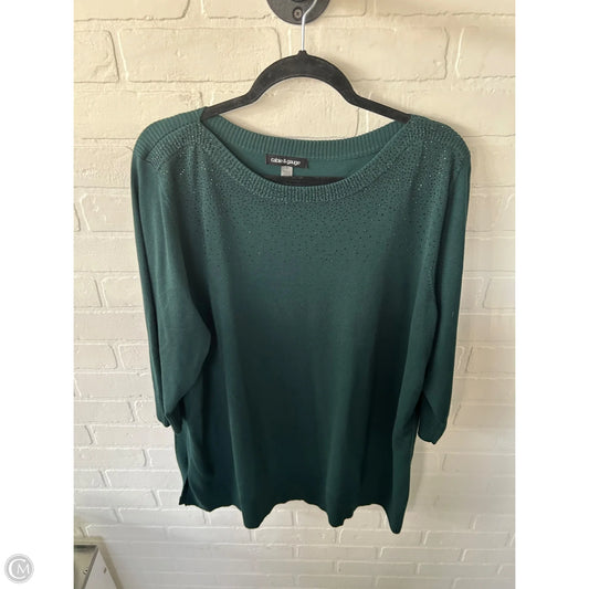 Sweater By Cable And Gauge In Green, Size: 2x