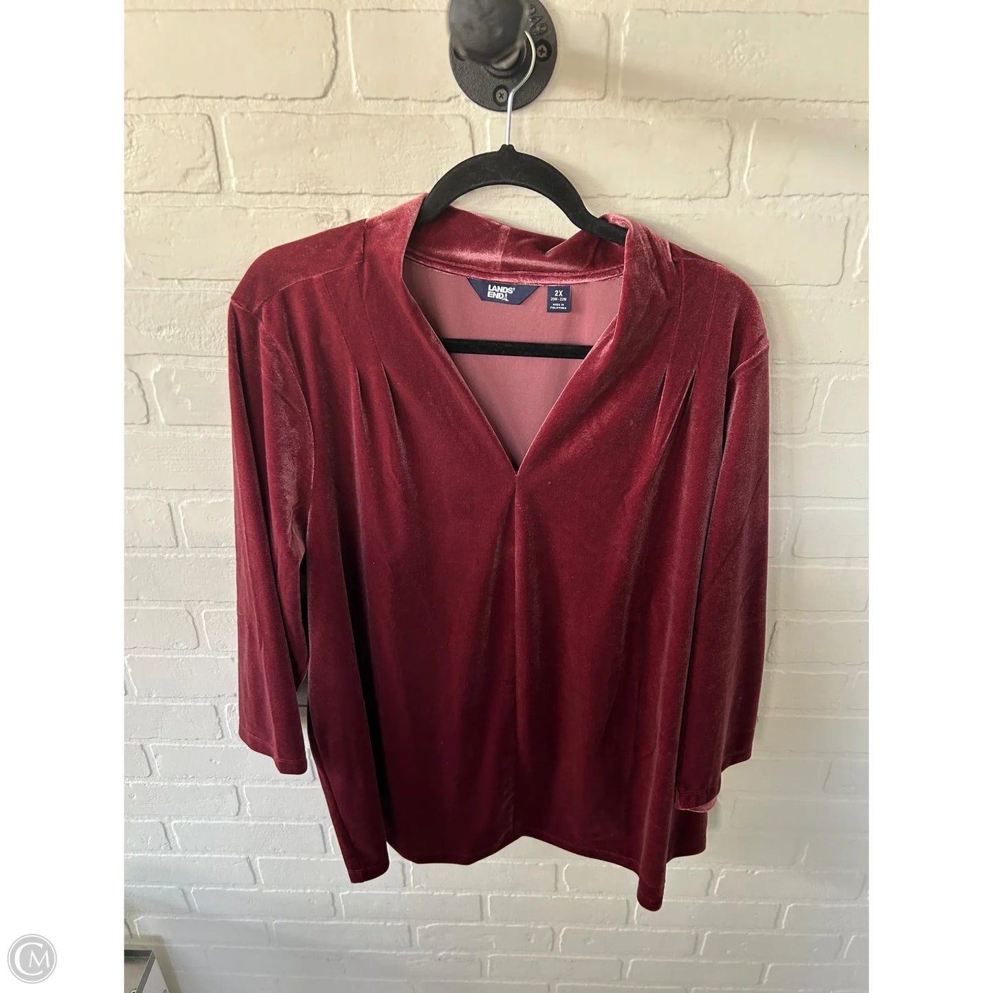 Top Long Sleeve By Lands End In Pink, Size: 2x