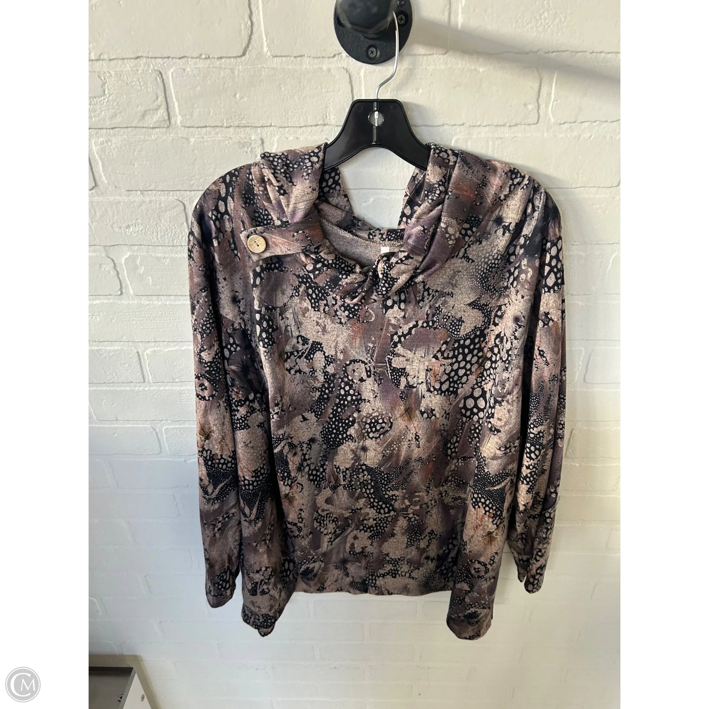 Top Long Sleeve By Leo And Nicole In Brown, Size: 3x