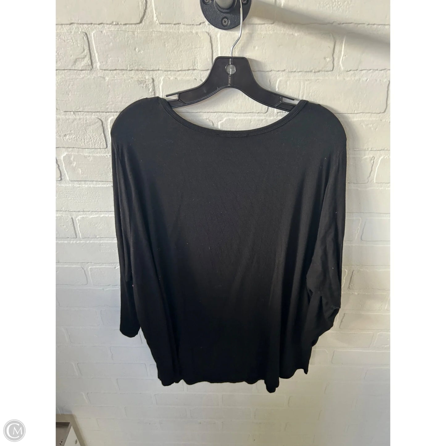 Top 3/4 Sleeve By Karen Kane In Black & Gold, Size: 3x