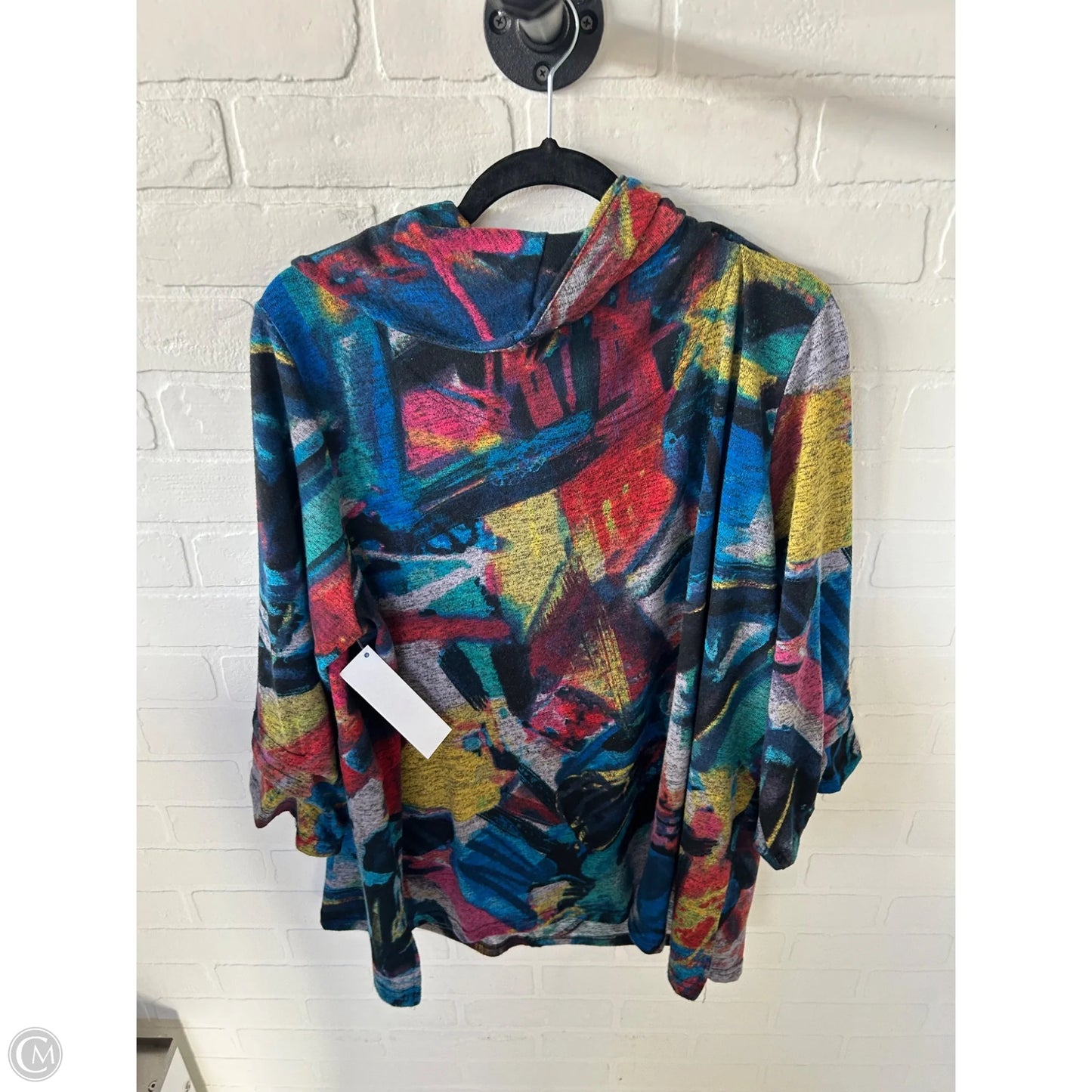 Top 3/4 Sleeve By Ali Miles In Blue & Pink, Size: 1x