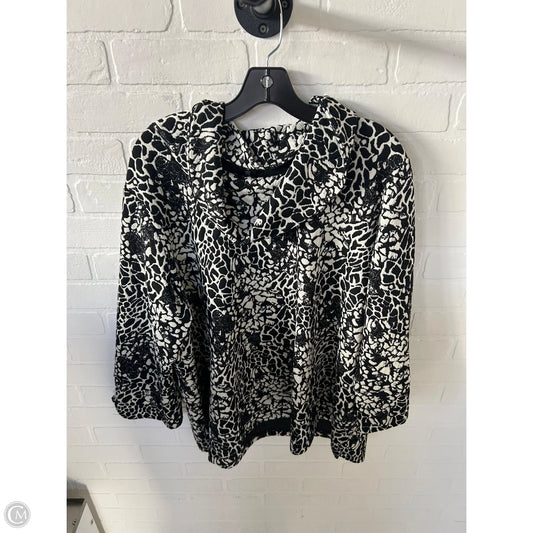 Top Long Sleeve By Ali Miles In Black & Cream, Size: 1x