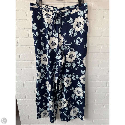 Pants Wide Leg By Talbots In Blue & White, Size: 12