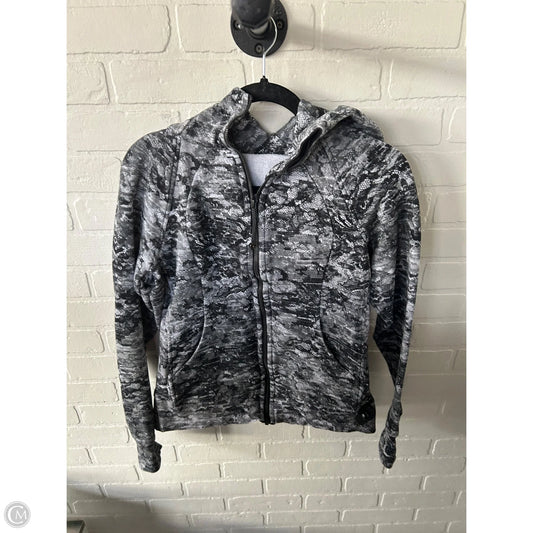 Athletic Sweatshirt Hoodie By Lululemon In Grey, Size: M