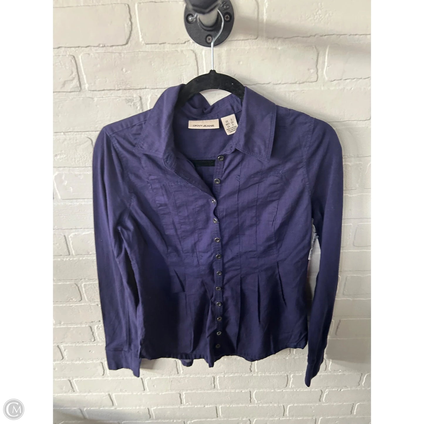 Top Long Sleeve By Dkny In Purple, Size: S