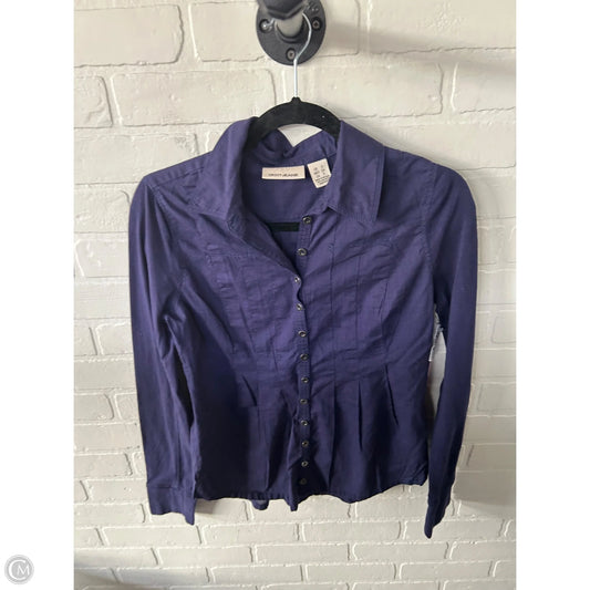 Top Long Sleeve By Dkny In Purple, Size: S