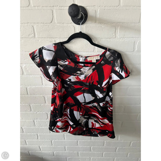Top Short Sleeve By Michael By Michael Kors In Black & Red, Size: S