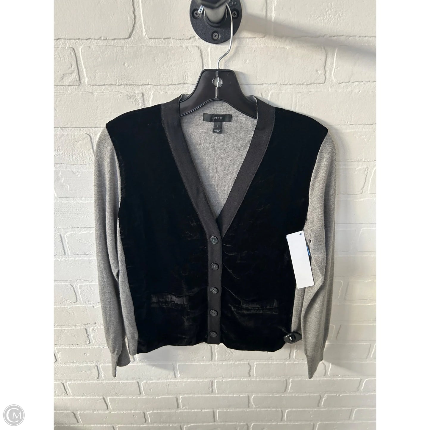 Sweater Cardigan By J. Crew In Black & Grey, Size: M