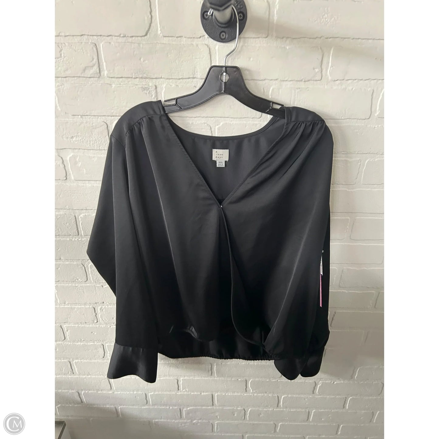 Top Long Sleeve By A New Day In Black, Size: Xxl