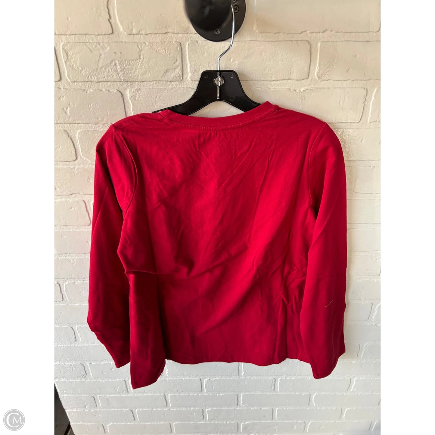 Top Long Sleeve Basic By D&co. In Red, Size: Xs