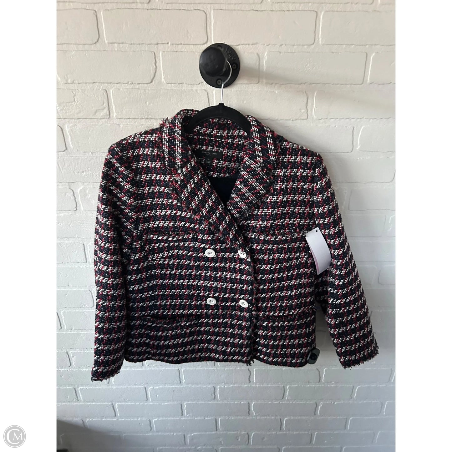 Blazer By Ann Taylor In Blue & Red & White, Size: Lp