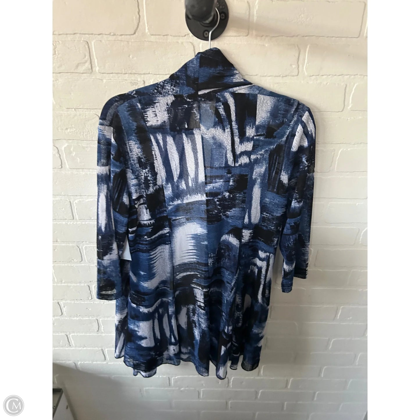 Kimono By Clothes Mentor In Black & Blue, Size: L