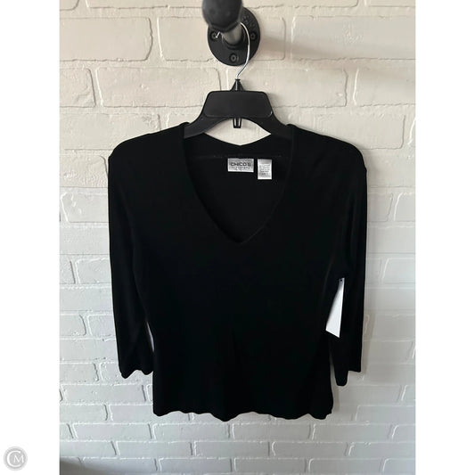 Top 3/4 Sleeve Basic By Chicos In Black, Size: M