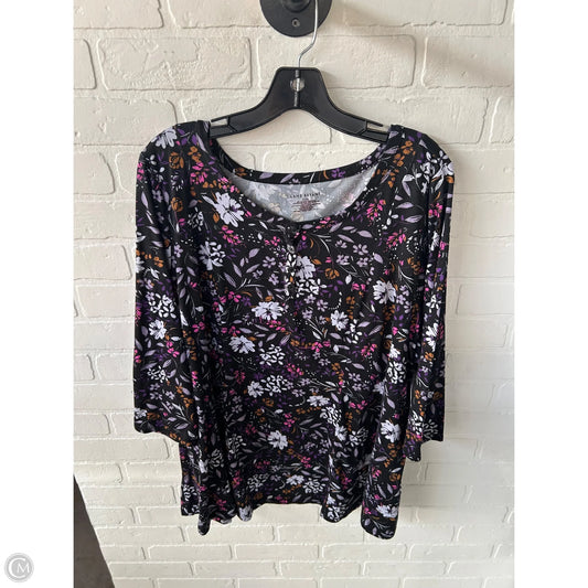 Top Short Sleeve By Lane Bryant In Black & Purple, Size: 3x