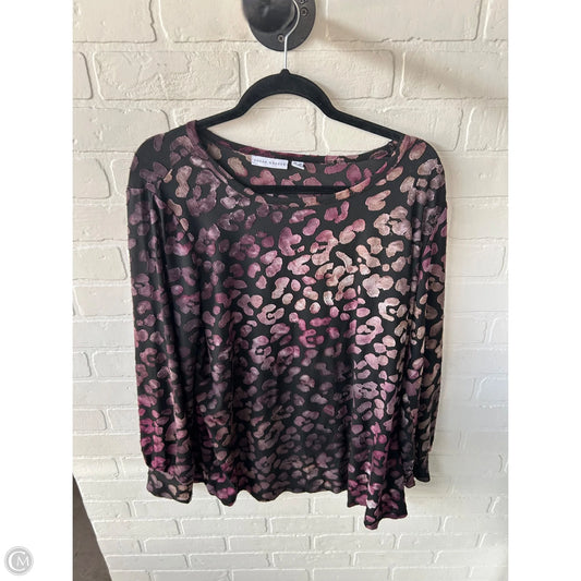 Top Long Sleeve By Susan Graver In Black & Purple, Size: 2x