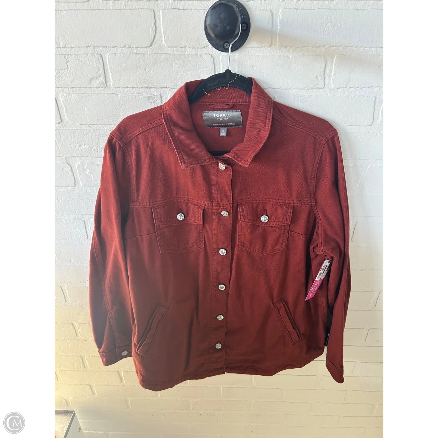 Jacket Denim By Torrid In Red, Size: M