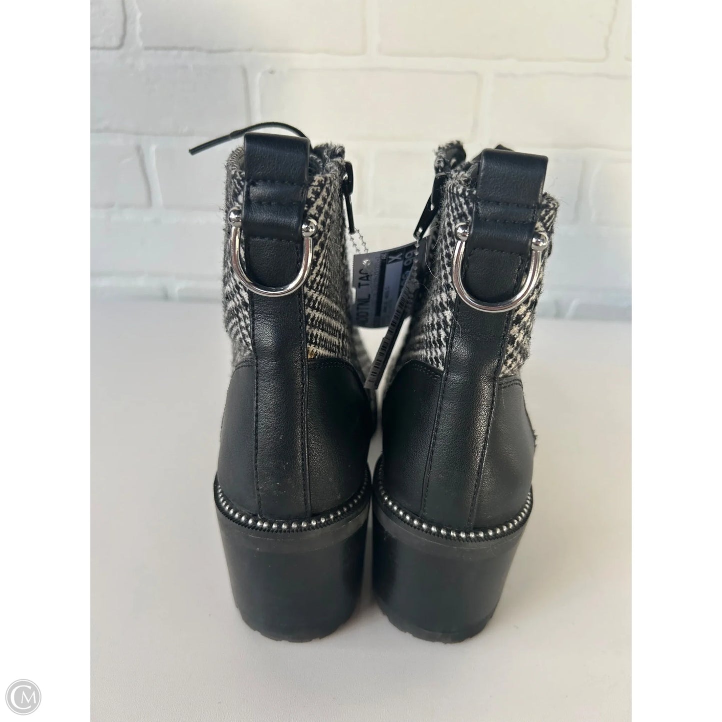 Boots Ankle Heels By Aldo In Black & White, Size: 7