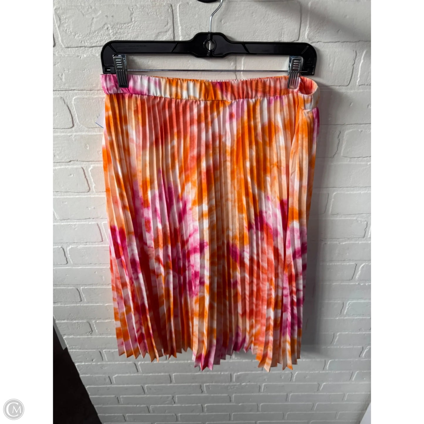 Skirt Midi By Calvin Klein In Orange & Pink, Size: 8