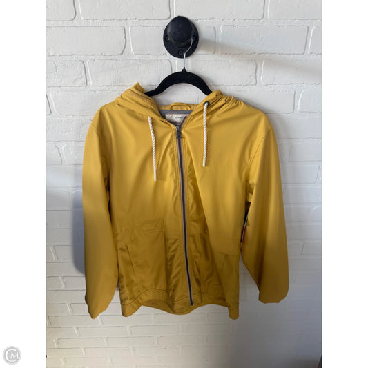 Coat Raincoat By Weatherproof In Yellow, Size: M