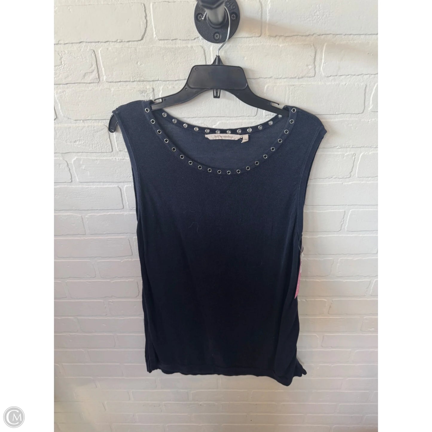 Vest Sweater By Soft Surroundings In Blue & Silver, Size: L