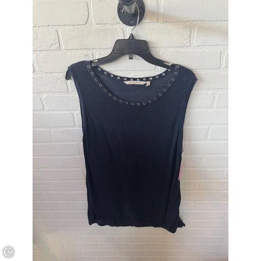 Vest Sweater By Soft Surroundings In Blue & Silver, Size: L