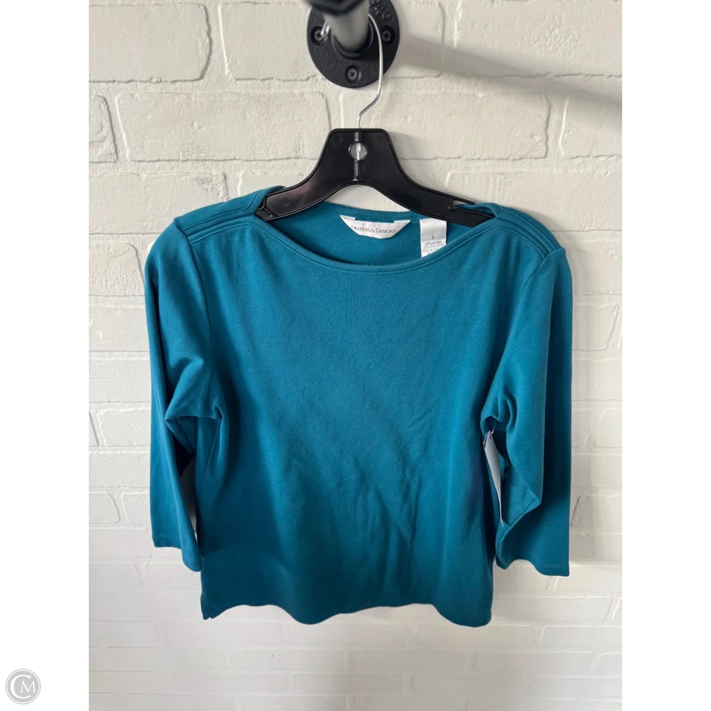 Top 3/4 Sleeve Basic By Clothes Mentor In Blue, Size: S
