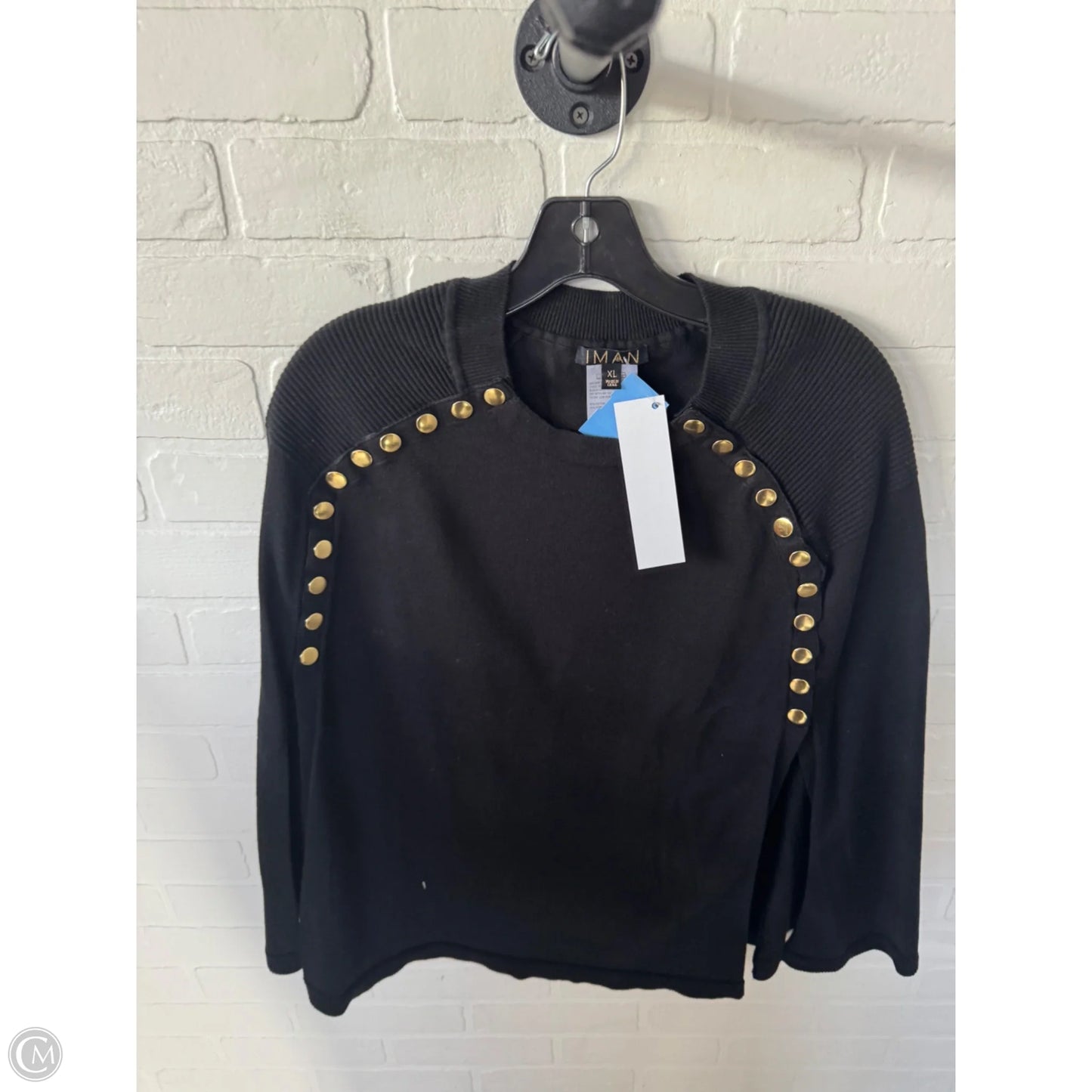 Poncho By Iman Hsn In Black & Gold, Size: Xl