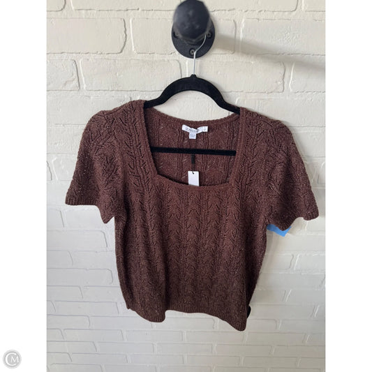 Sweater Short Sleeve By Chicos In Brown & Gold, Size: M