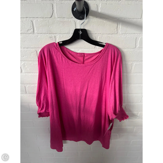 Top Short Sleeve Basic By Cme In Pink, Size: 2x