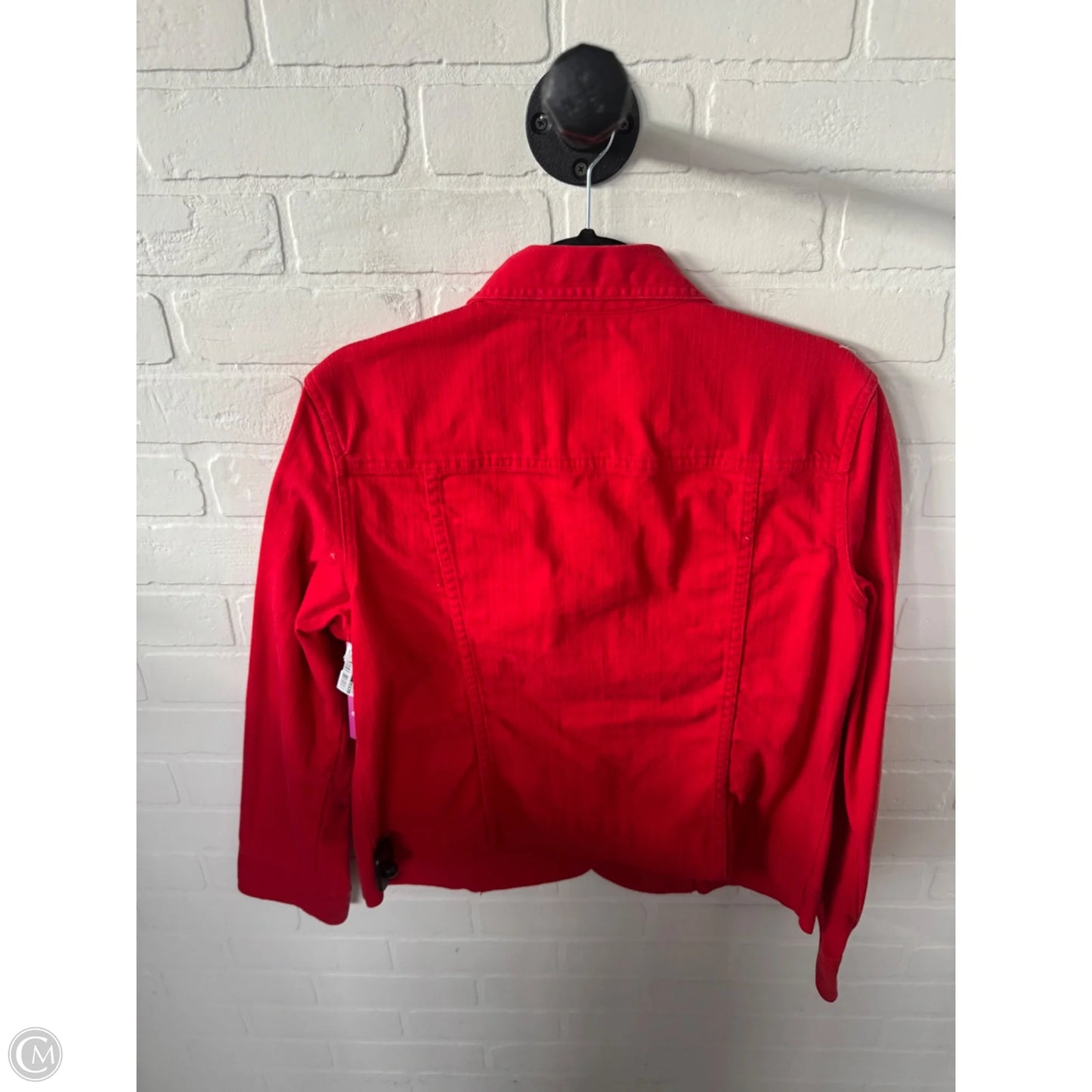 Jacket Denim By Talbots In Red Denim, Size: M