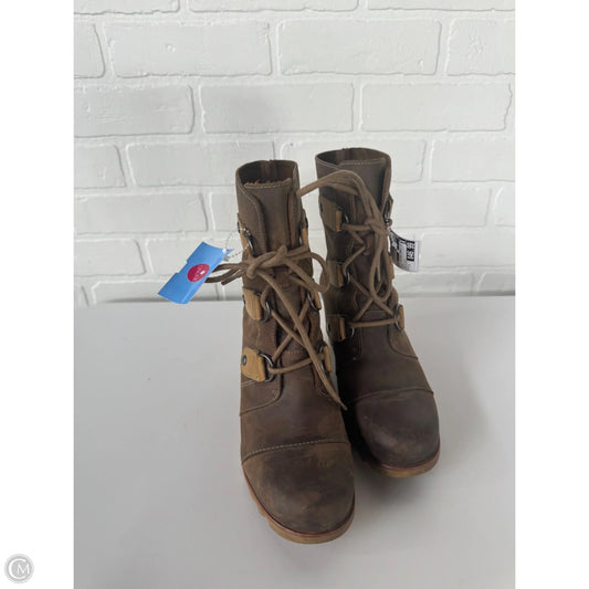 Boots Mid-calf Heels By Sorel In Brown, Size: 7.5