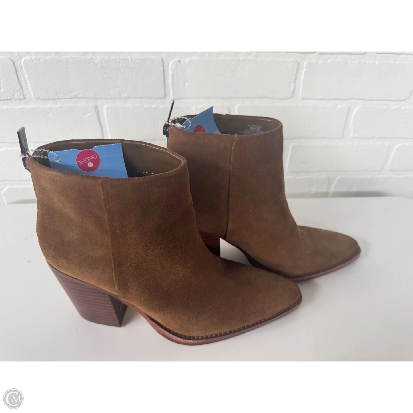 Boots Ankle Heels By Vince Camuto In Tan, Size: 8