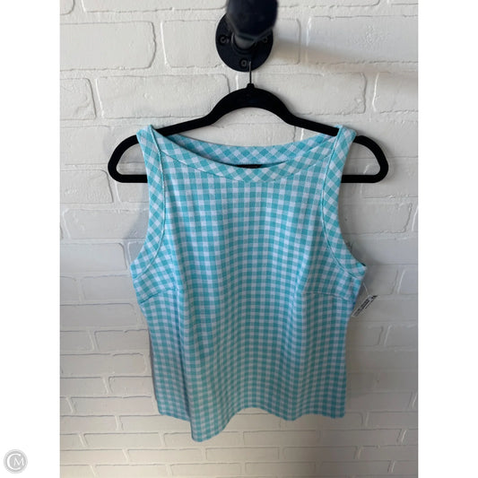 Vest Sweater By Ann Taylor In Blue & White, Size: L