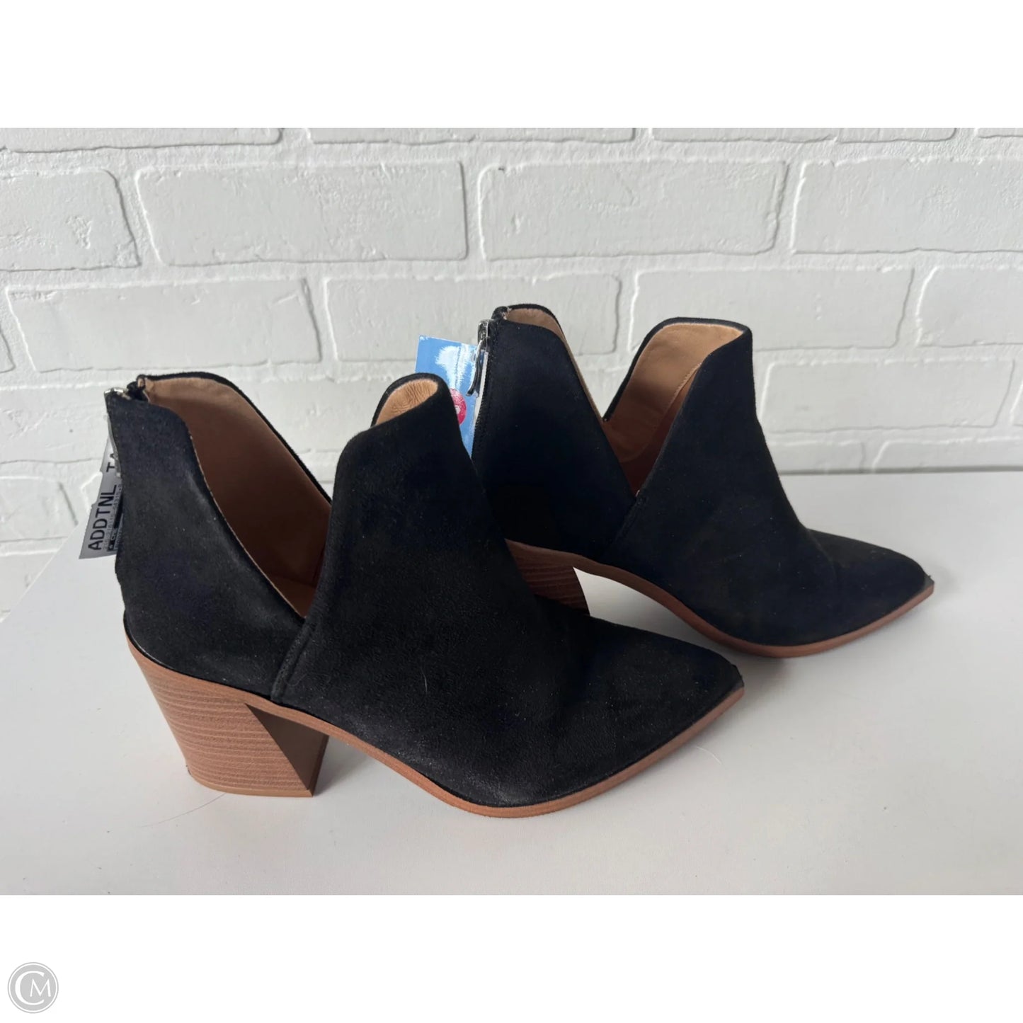 Boots Ankle Heels By Cme In Black & Brown, Size: 9