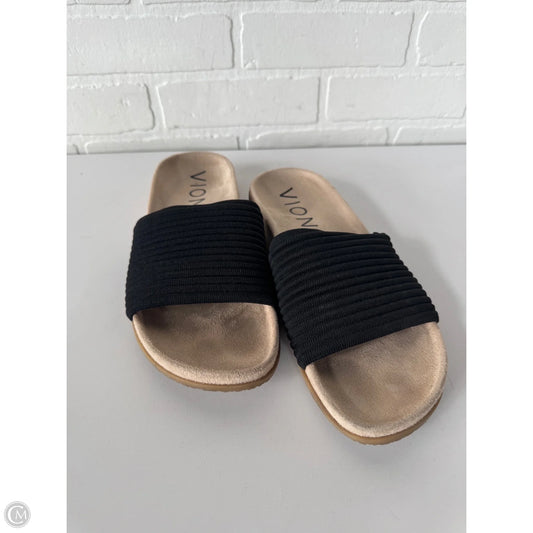 Sandals Flats By Vionic In Black & Tan, Size: 10