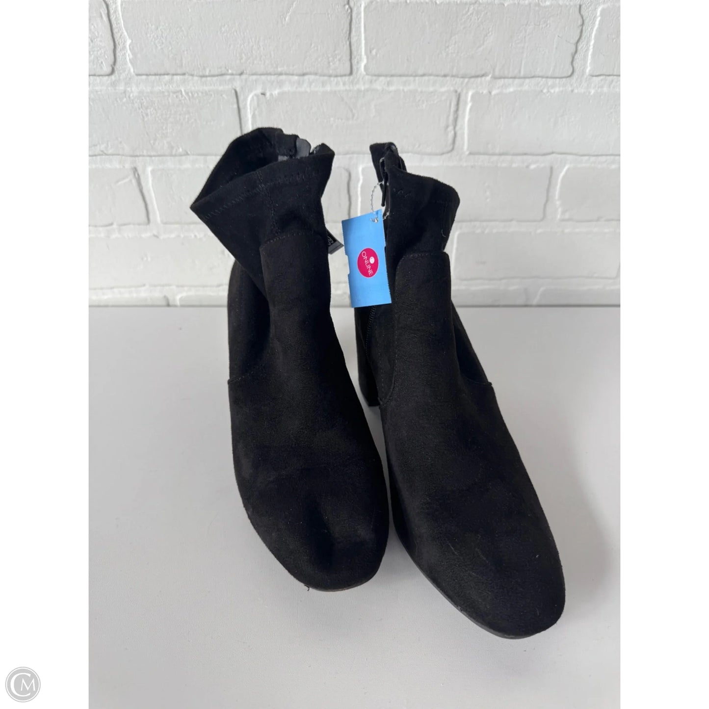 Boots Ankle Heels By Clothes Mentor In Black, Size: 9.5