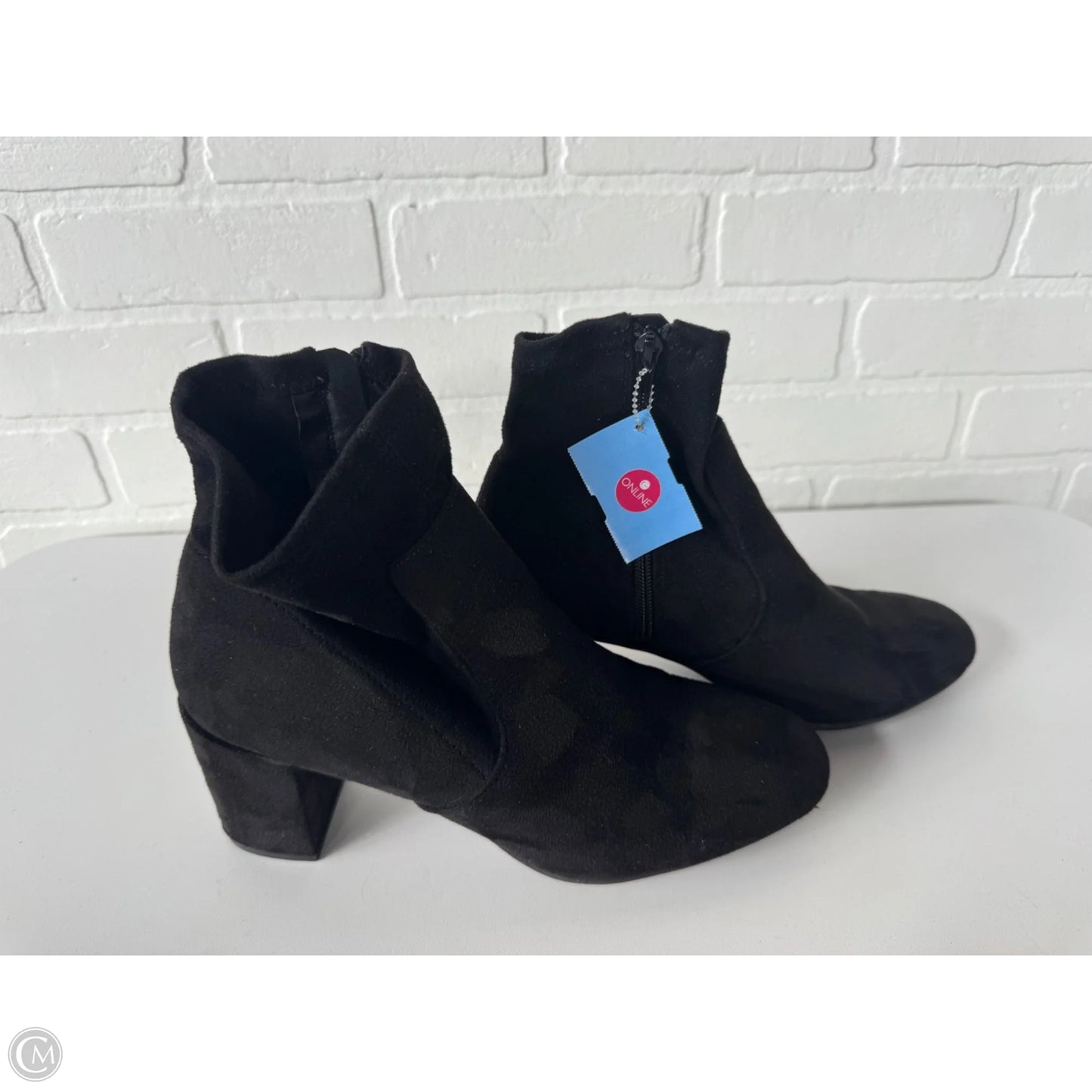 Boots Ankle Heels By Clothes Mentor In Black, Size: 9.5