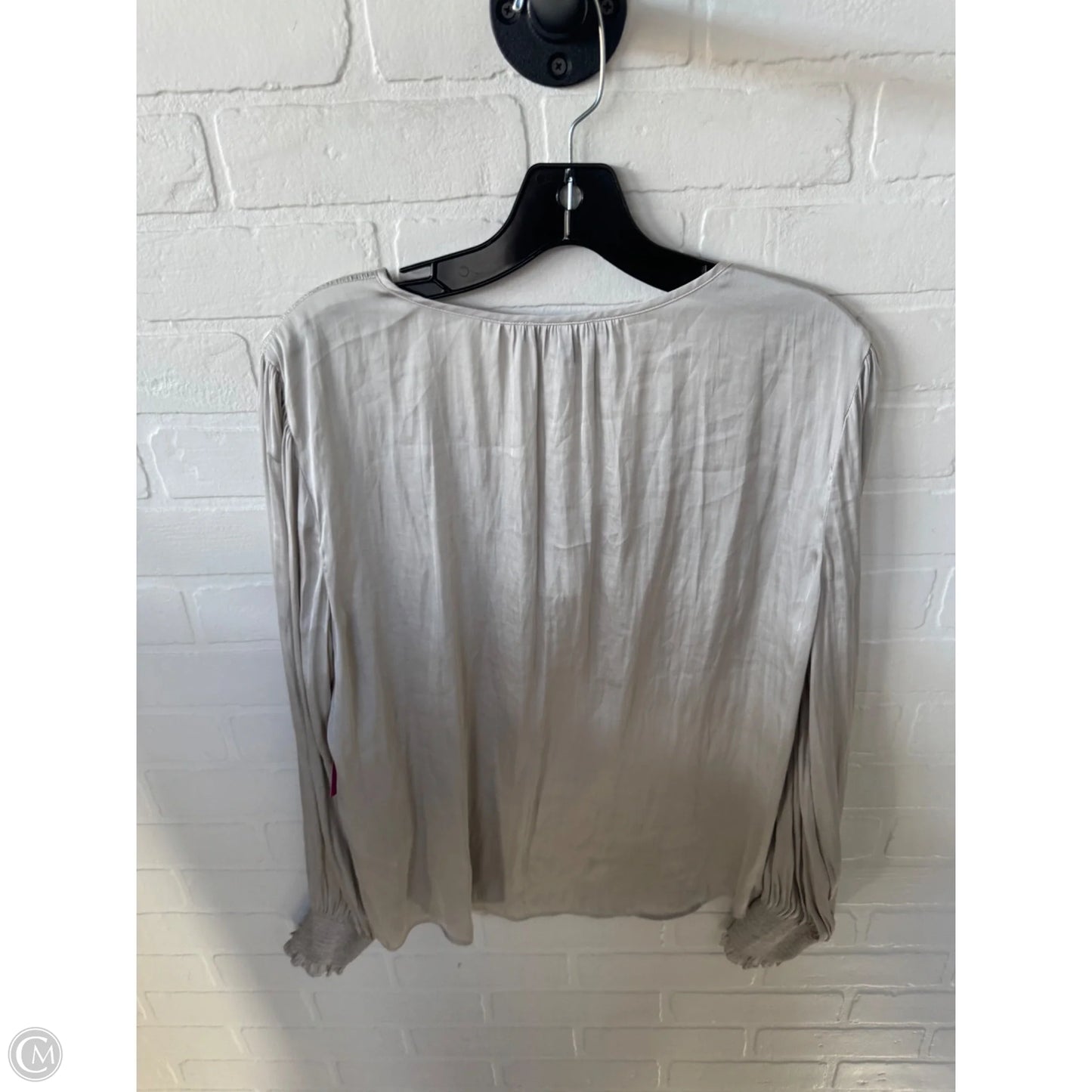 Top Long Sleeve By Banana Republic In Silver, Size: L