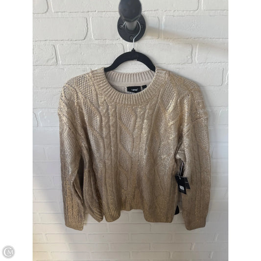 Sweater By Rd Style In Gold & Tan, Size: M