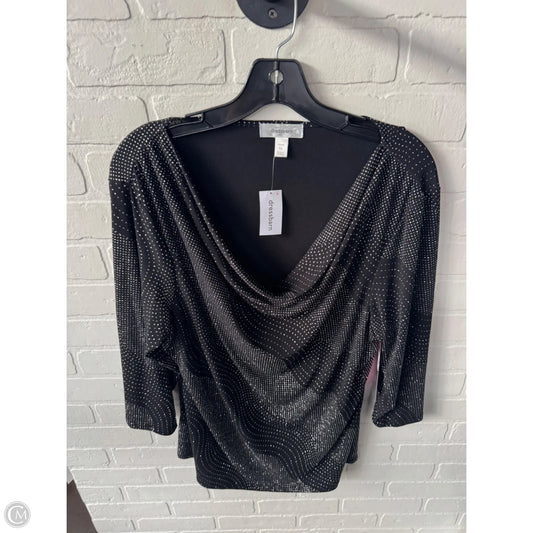 Top 3/4 Sleeve By Dressbarn In Black & Silver, Size: 1x