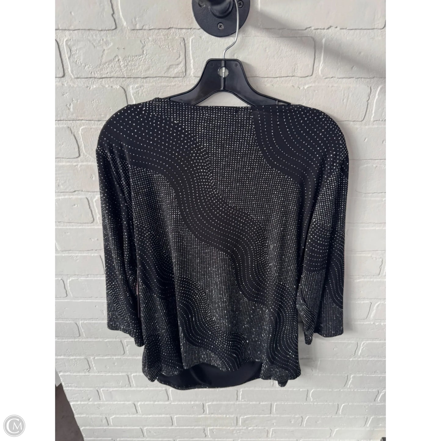 Top 3/4 Sleeve By Dressbarn In Black & Silver, Size: 1x