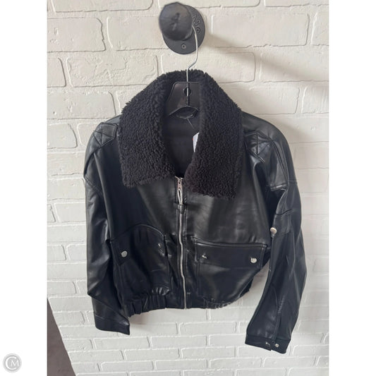 Jacket Moto By Clothes Mentor In Black, Size: L
